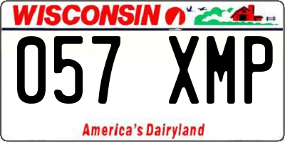 WI license plate 057XMP