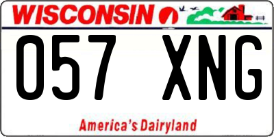 WI license plate 057XNG