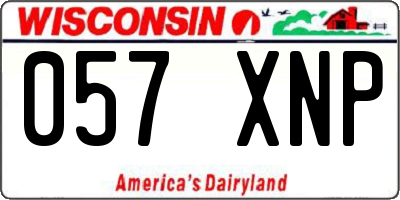 WI license plate 057XNP