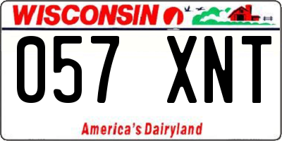 WI license plate 057XNT