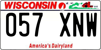 WI license plate 057XNW