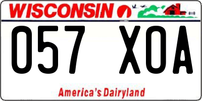 WI license plate 057XOA