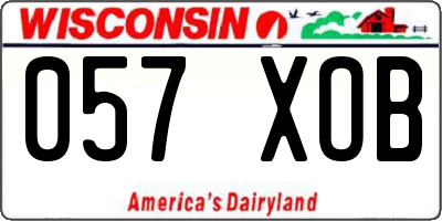 WI license plate 057XOB