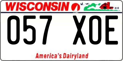 WI license plate 057XOE