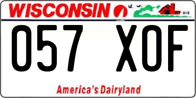 WI license plate 057XOF