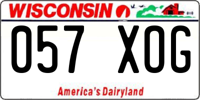 WI license plate 057XOG