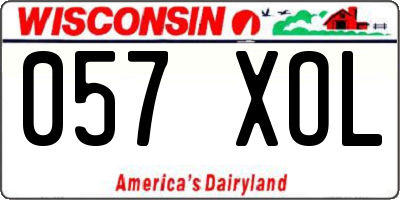 WI license plate 057XOL