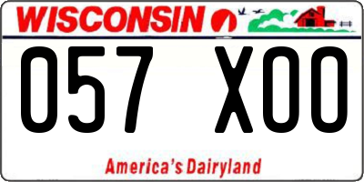 WI license plate 057XOO