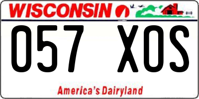 WI license plate 057XOS
