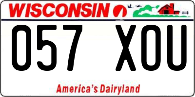 WI license plate 057XOU