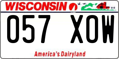 WI license plate 057XOW