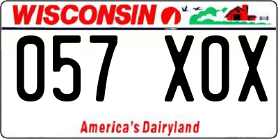 WI license plate 057XOX