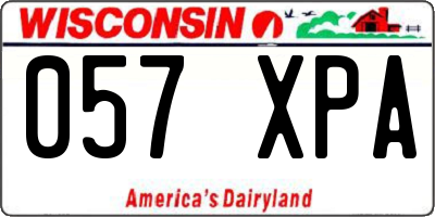 WI license plate 057XPA