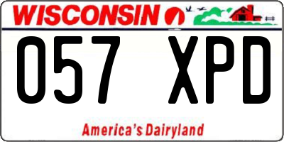 WI license plate 057XPD