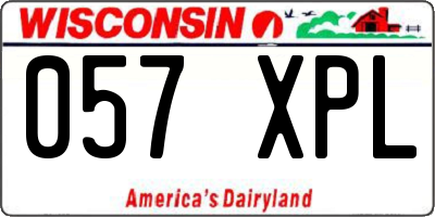 WI license plate 057XPL