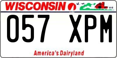 WI license plate 057XPM