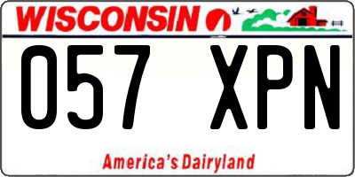 WI license plate 057XPN
