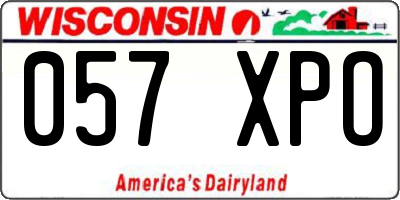 WI license plate 057XPO