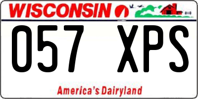 WI license plate 057XPS