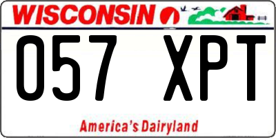 WI license plate 057XPT