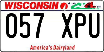 WI license plate 057XPU