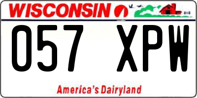 WI license plate 057XPW