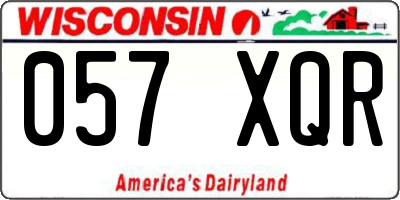 WI license plate 057XQR