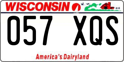 WI license plate 057XQS