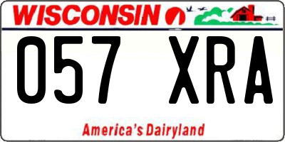 WI license plate 057XRA