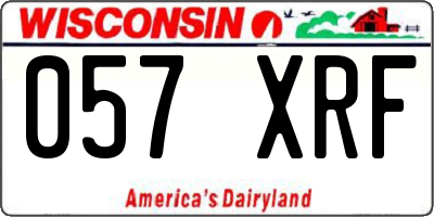 WI license plate 057XRF