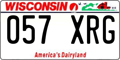 WI license plate 057XRG
