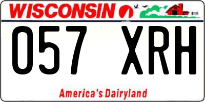 WI license plate 057XRH
