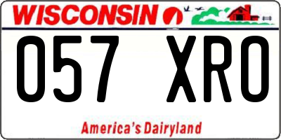 WI license plate 057XRO