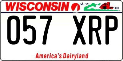 WI license plate 057XRP