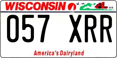 WI license plate 057XRR