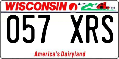 WI license plate 057XRS