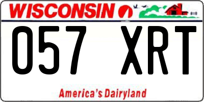 WI license plate 057XRT