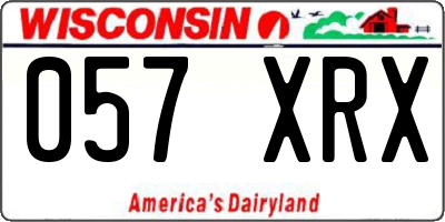 WI license plate 057XRX