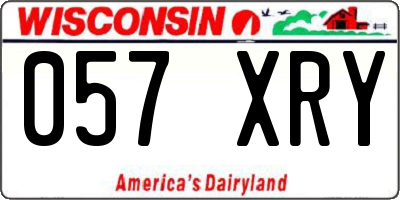 WI license plate 057XRY