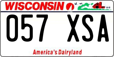 WI license plate 057XSA