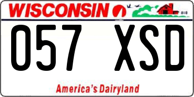 WI license plate 057XSD