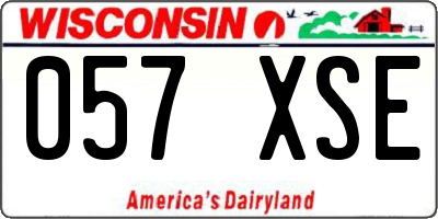 WI license plate 057XSE