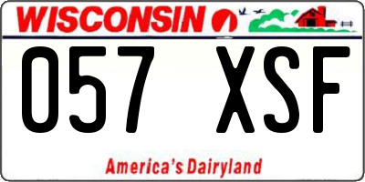 WI license plate 057XSF