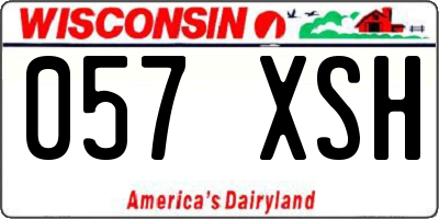 WI license plate 057XSH
