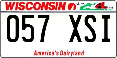 WI license plate 057XSI