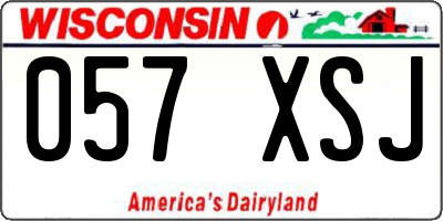 WI license plate 057XSJ