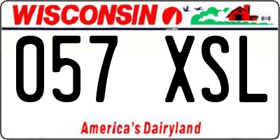 WI license plate 057XSL