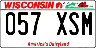 WI license plate 057XSM