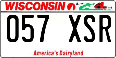 WI license plate 057XSR