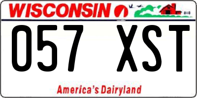 WI license plate 057XST